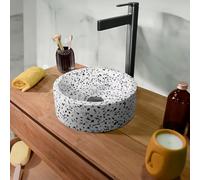 Océan Line Vasque Ronde à Poser en terrazzo crème, Arlequin Mini 30×30×10 cm