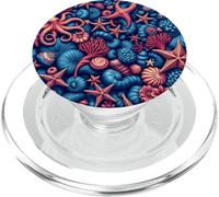 Ocean Marine Life Coral Starfish Coastal Graphic PopSockets PopGrip pour MagSafe