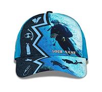 Océan Mer Plongée sous-Marine Plongeur Poisson Homme Femme Chapeaux Pare-Soleil Réglable Casquette De Baseball Séchage Rapide Casquette-Hip Hop pour Camping Sport Hip Pop