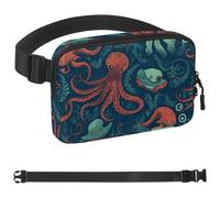 Ocean Octopus-1123 Sac banane à bandoulière pour homme et femme, sac de ceinture pour voyage, marche, course, randonnée, cyclisme, multicolore, 4 x 23 x 15 cm, multicolore, 1.5x9.0x5.9in/4x23x15cm