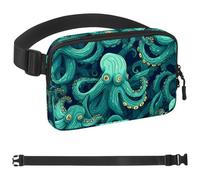 Ocean Octopus-1133 Sac banane pour homme et femme, sac banane avec sangle réglable, sac banane tendance pour voyage, plein air, course à pied, randonnée, multicolore, 4 x 23 x 15 cm, multicolore,