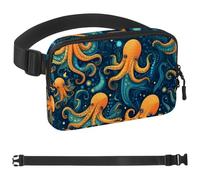 Ocean Octopus-1137 Sac banane de style unisexe : sacs banane tendance, sacs à bandoulière sport minces à la mode pour jogging, randonnée, randonneur, femme, homme, multicolore, 4 x 23 x 15 cm,
