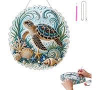 Ocean Pearl Art Kit d'ornement à suspendre, kit de perles 3D ondulées pour adultes, perles côtières étincelantes, kits attrape-soleil pour fenêtre, décoration murale de maison, cadeau, #F