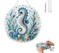 Ocean Pearl Art Kit d'ornement à suspendre, kit de perles 3D ondulées pour adultes, perles côtières étincelantes, kit attrape-soleil pour fenêtre, décoration murale de maison, cadeau, #E