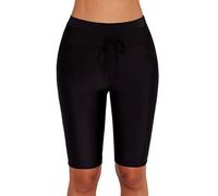 Ocean Plus Femme Noir Genou Protection UV Shorts de Bain Jambe 3/4 Bas de Bikini Maillot Grande Taille Jambières de Bain Tenue de Plage (XXL (EU 42-44), Noir)