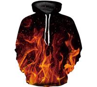 Ocean Plus Homme 3D Drôle Sweats à Capuche à Manches Longues Multicolore Unisexe Streetwear Sweat-Shirt Sportif avec Cordon (XXL/3XL (Poitrine: 126-146CM), Flamme d’étincelle)
