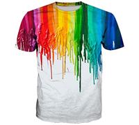 Ocean Plus Homme Multicolore T-Shirt de Sport Amusement Imprimé Animal Col Rond Manches Courtes Femme Tee Shirt Unisexe Hauts (XL/170-175, Pigments de Couleur)