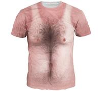 Ocean Plus Homme Multicolore T-Shirt de Sport Amusement Imprimé Animal Col Rond Manches Courtes Femme Tee Shirt Unisexe Hauts (M/160-165, Poil sur la Poitrine)
