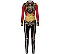 Ocean Plus Hommes Halloween Squelette Costume Combinaison Skinny Animal Série Impression Numérique Combinaison (L, Costumes de cirque)