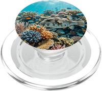 Ocean Puffer Fish Coral Reef Marine Life Scène Design PopSockets PopGrip pour MagSafe