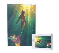 Océan Puzzle Sirène 500 Pièces Adultes, DIY Puzzles Classiques Art avec Boîte d'emballage et Photos de Référence, Relaxation/Soulagement du Stress/Jeux Amusants, Creatif Cadeau pour Femme M-1677
