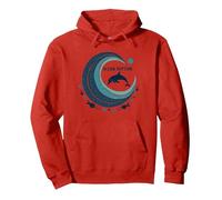 Ocean Rhythm Dolphin Wave Art, décoration de Plage et de Vie Marine Sweat à Capuche, Unisexe pour Adultes, Rouge, L