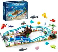 Ocean Roller Coaster Kit De Construction De Bateau D'Exploration, Créatures De Mer Profonde, Jouets D'Animaux Marins ¿ Cadeaux Pour Filles Et Garçons De 6 À 12 Ans, Se Transforment En Requin