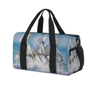 Ocean Run Horse Sac de sport pour le week-end Sac fourre-tout décontracté Voyage Gym Sac de sport pour enfants Filles Garçons Femmes Hommes