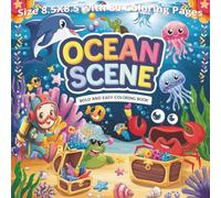 Ocean Scene Bold and Easy Coloring Book: Relaxing Ocean Scenes to Color | Bold and Easy Designs Perfect for Seniors, Adults, and Teens | 8.5 x 8.5 Inch Square Book with 80 Fun Pages...