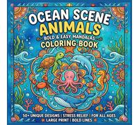 ocean scene coloring book animals:: for adults and children, original and easy designs to relax, mandala style with kawaii ocean floor animals bold&easy