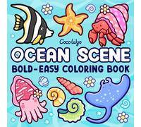 Ocean Scene: Coloring Book for Adults and Kids, Bold and Easy Designs for Relaxation with Sea Life