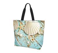 Ocean Sea Beach Seashells Starfish Blue Ladies Sac à bandoulière de grande capacité, Shopping quotidien, Shopping, Rangement pour sac à main