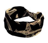 Ocean Sharks Bandeau extensible à motif sans couture pour femme, bandeau antidérapant tendance pour yoga, entraînement, usage quotidien