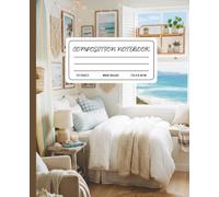 Ocean State of Mind Notebook: Aesthetic Blue and White Beach Vibe Wide Ruled Composition Book for Girls, Teens, and Back to School Supplies