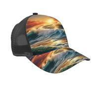 Ocean Sunset Paysage Imprimé Portabilité Casquette de baseball Sport Chapeau Léger Été Activités de plein air Usage quotidien Noir