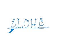 Océan Surf Vague Palmier Autocollant Mural Été Aloha Vague Slip Planche De Surf Plage Sticker Mural Chambre D'enfant Chambre Vinyle Petit - 20x57 cm