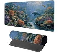 OcéAn Tapis de Souris Gaming 600x300x3mm, Tapis de Souris XXL Dauphin, sous Main Bureau, Mouse Pad avec Rubber Base, Mousepad avec Coutures sur Les Bords, pour Gamer, PC Accessoires Bureau G-5294
