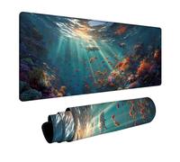OcéAn Tapis de Souris XXL, Grand sous Main Bureau 600x300x3mm Dauphin, Haute Précision et Vitesse Mouse Pad, Desk Mat avec Base en Caoutchouc, Gaming Accessoire Bureau, pour PC Gamer, Laptop D-4925