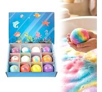 Ocean Toy Bath Salt Ball Sleeve Box Bath Bombs, 12-Pack Bath Bombs with Surprise Spring Inside, Upgrade Easter Gifts Bubble Easter Basket Stuffers Fillers (Animaux marins)