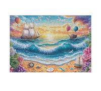 Océan Tropical 300 Pieces Casse-tête Adulte en Carton Haute Qualité Difficulté Moyenne Motif Complexe Activité Familiale Idée Cadeau Saint Valentin 300 PCS