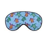 Ocean Turtles Sleep Mask Purple Blue Ethnic Blindfold for Sleeping Elastic Blackout Eye Mask Cover for Full Night's Sleep Travel and Nap