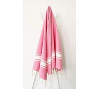 OCEAN VIBES Fouta 100 cm x 200 cm Cap Ferret Rose - 100% Coton - Finition Franges