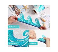 Ocean Wave Bulletin Board Border Sticker Classroom Blackboard Bulletin Board Papier DéCoratif Garniture de Bordure Auto-AdhéSive