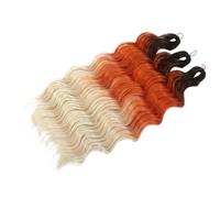 Ocean Wave Crochet Hairs, 24 pouces 3 paquets d'extensions de cheveux synthétiques tressées bou s profondes for les femmes noires(3T4-ORG-613)