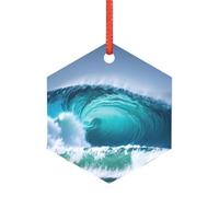 Ocean Wave Décoration de Noël en acrylique pour mariés