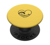 Ocean Wave Heart Minimalist Line Art Esthétique PopSockets PopGrip Adhésif