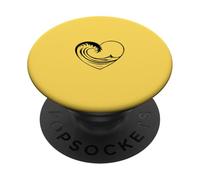 Ocean Wave Heart Minimalist Line Art Esthétique PopSockets PopGrip Adhésif