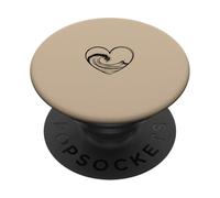 Ocean Wave Heart Minimalist Line Art Esthétique PopSockets PopGrip Adhésif