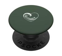 Ocean Wave Heart Minimalist Line Art Esthétique PopSockets PopGrip Adhésif