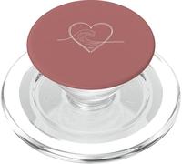 Ocean Wave Heart Minimalist Line Art Esthétique PopSockets PopGrip pour MagSafe