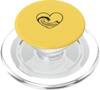 Ocean Wave Heart Minimalist Line Art Esthétique PopSockets PopGrip pour MagSafe