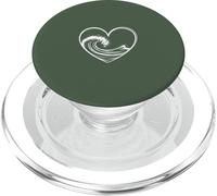 Ocean Wave Heart Minimalist Line Art Esthétique PopSockets PopGrip pour MagSafe