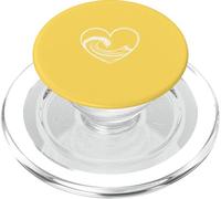 Ocean Wave Heart Minimalist Line Art Esthétique PopSockets PopGrip pour MagSafe