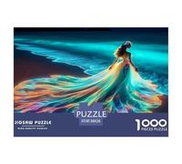 Ocean Wave Lady Puzzle 1000 Pièces Pour Adultes Et Enfants Beauty De L'art De La Décoration Moderne Jeu Cadeau Unique 1000 Pieces Activité Relaxante Cadeau Pour Femme, Homme, Couple Et Amie 38x26cm/10