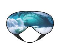 Ocean Wave Masque de sommeil 100 % soie de mûrier naturelle avec couvre-yeux ultra doux pour dormir, voyage, sieste