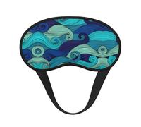Ocean Wave Masque de sommeil soyeux en satin doux avec sangle élastique pour homme et femme