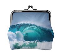 Ocean Wave Portefeuille en cuir synthétique avec fermeture à glissière pour rouge à lèvres et changement de clés