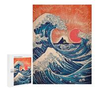 Ocean Wave Sunset Art Print-1 Puzzle 1000 Pièces Educa Jouet en Bois Cadeau Unique Décoration Intérieure Jeu Éducatif Challenge Toy Adultes Et Enfants À Partir De 14 Ans 500 PCS