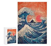 Ocean Wave Sunset Art Print-1 Puzzle 300 Pièces Educa Jouet en Bois Cadeau Unique Décoration Intérieure Jeu Éducatif Challenge Toy Adultes Et Enfants À Partir De 14 Ans 300 PCS