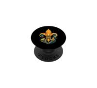 Ocean Wave Sunset Fleur de Lis Côtier Emblème Art PopSockets PopGrip Adhésif